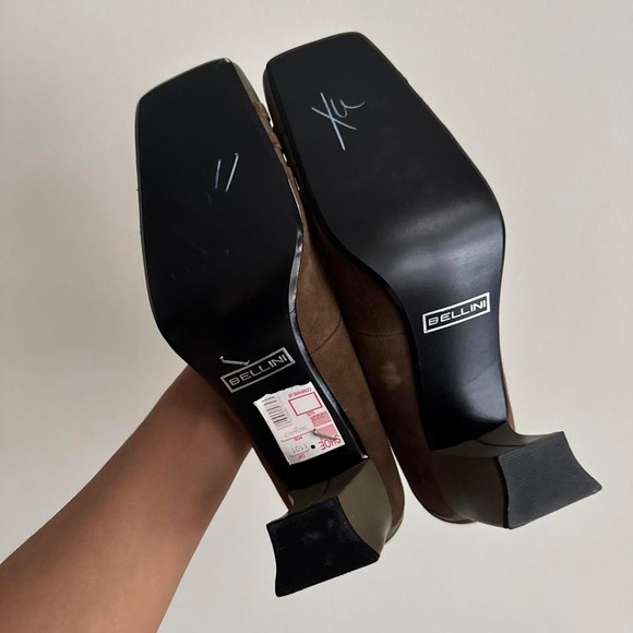 Vintage 90s NWT Suede Stripe Heel Brown Green Size 9.5 - Picture 6 of 6